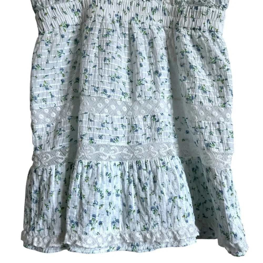LoveShackFancy Roberta Floral Mini Dress Blue
Lace Ruffle Size L - Picture 10 of 16